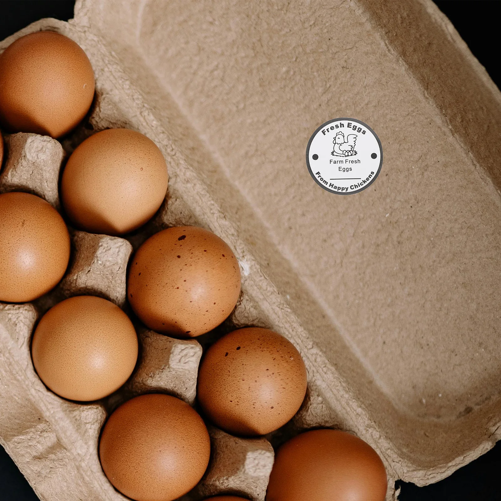 

1 Roll 500 Sheets 3.81cm Egg Carton Label Stickers Fresh Eggs Farm Market Packaging Labels for Chicken Egg Producers
