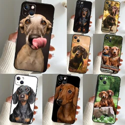 Dachshund Dog Phone Case For iPhone 12 11 13 14 15 16 Pro Max Mini X XS XR Plus Shockproof Cover