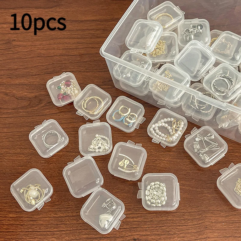 Small Portable Plastic Boxes, 10 PCS for Jewellery
