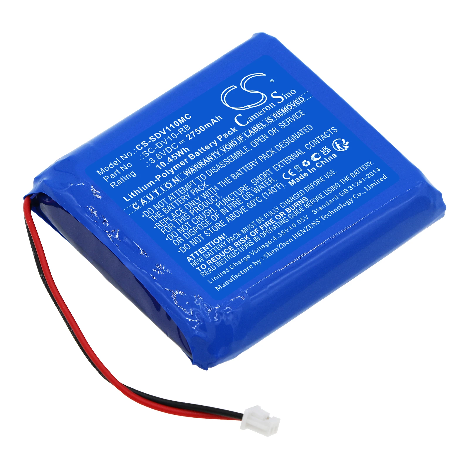 3.8V 2750mAh Body Camera Battery SC-DV10-RB for PatrolEyes SC-DV10 PE-DV10-Pro SC-DV7 HD PE-DV1 PE-DV1-XL,For Pyle PRTPPBCM22BAT
