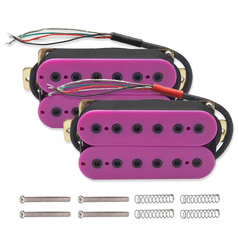 

Electric Guitar 12 Adjustable Hex Screw Dual Coil Pickup for 6String Guitar Coil Splitting Pickup N7.5K/B15K Output Light Purple