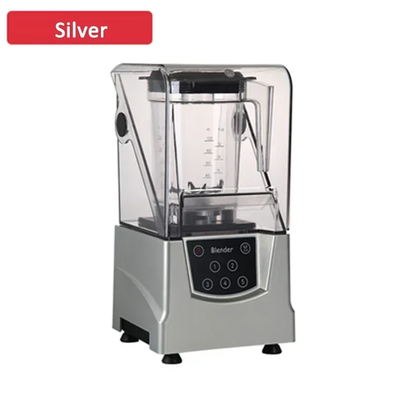 Desktop 220v Smoothie Machine Commercial Milk Tea Shop Mute With Hood Soundproof Smoothie Shaved Crushed Ice Stirring Juice Cook
