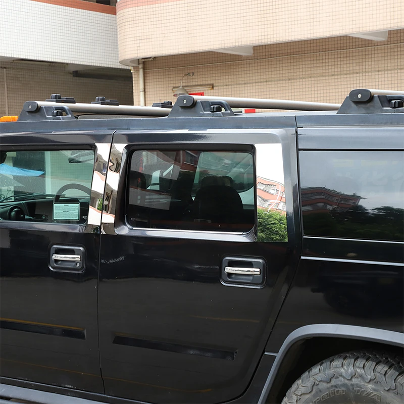 

For Hummer H2 2003-2009 Stainless Steel Car Window Center Pillar C-pillar Decorative Patch Car Exterior Accessories