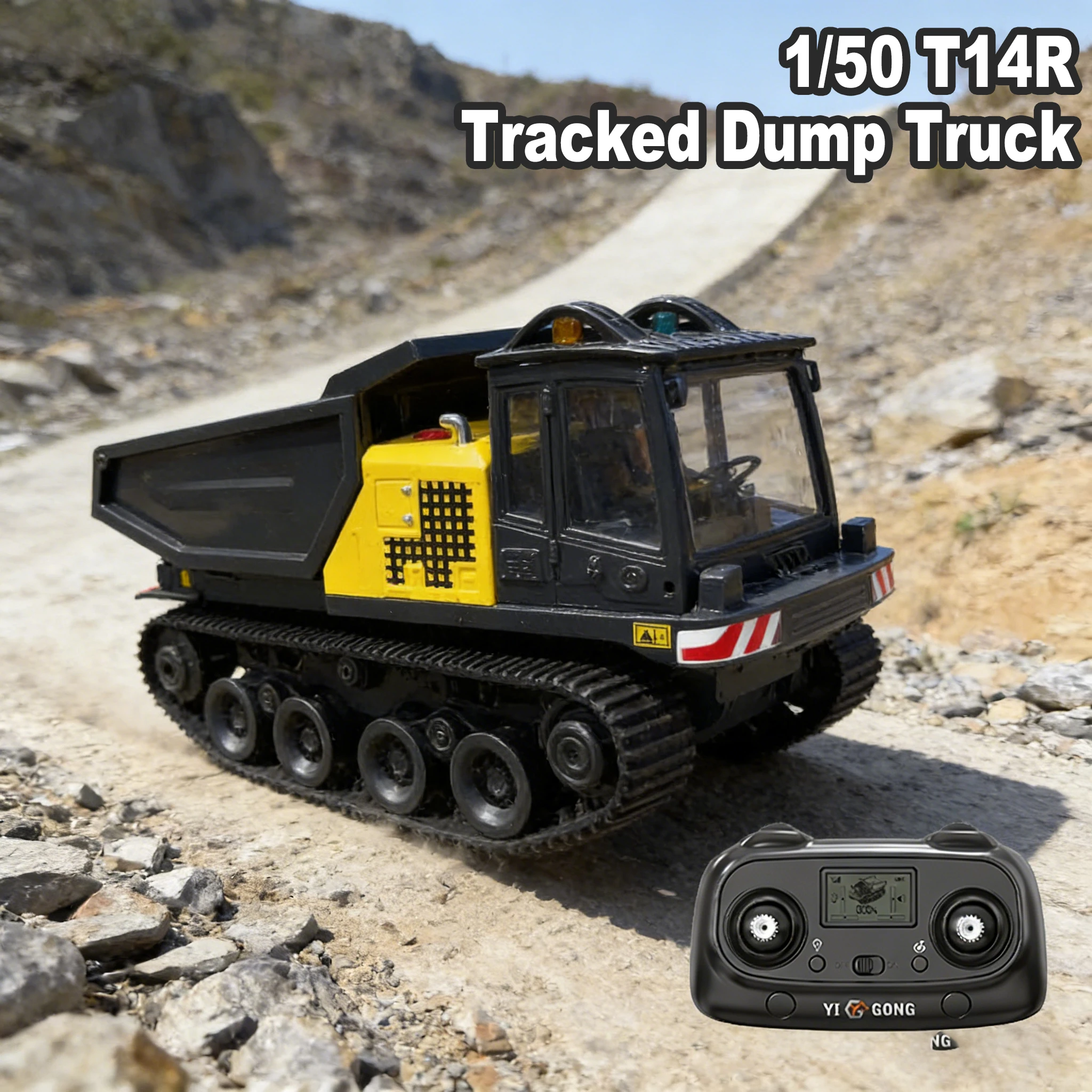 

T14R 1/50 Tracked RC Dump Truck Electric Excavator Truck Model RTR with Light and Sound Crawler RC Engineering Vehicle Toy Gift