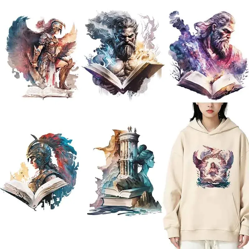 4PCS The Book of Olympus Iron on transfer for clothing characters dtf transfers ready to press Heat Transfer Printing