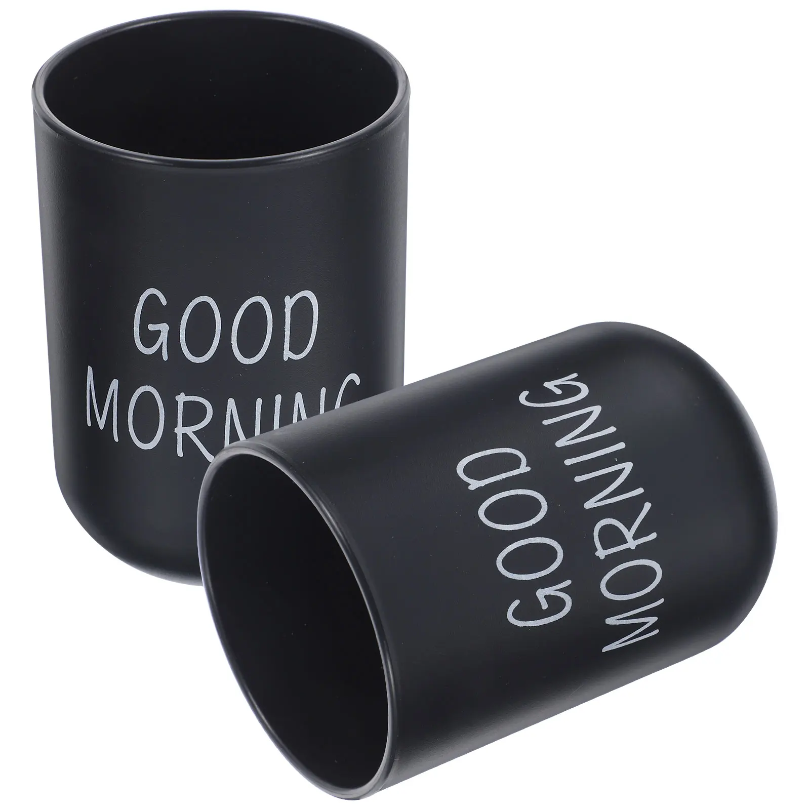 

2pcs Mouthwash Cups Bathroom Toothbrush Holder Travel Tumbler Plastic Drinking Cups White Reusable Kids Friendly Smooth