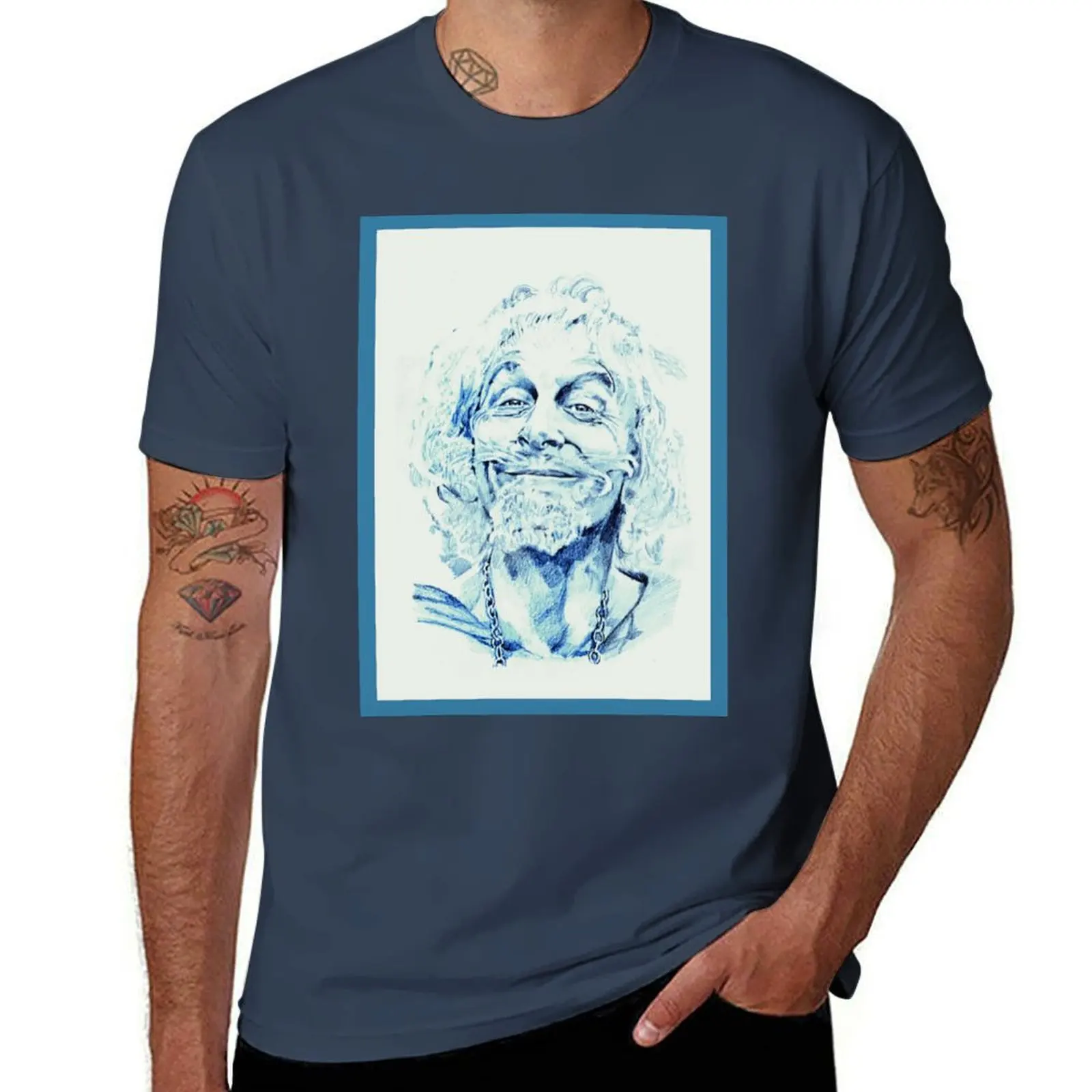 

Catweazle (blue) T-Shirt Sports Casual Short Sleeve Cotton Tee