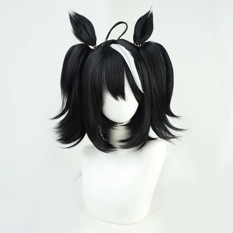 Jogo bonito derby kitasan preto cosplay peruca festival menina cosplay peruca para festa de halloween adulto mulheres homens