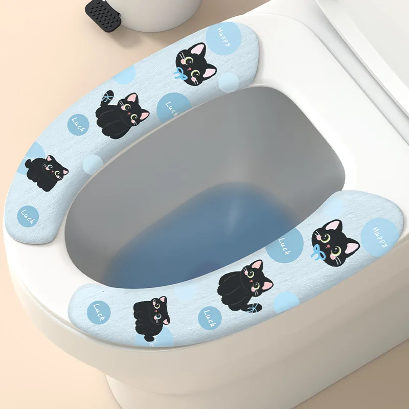 Home Toilet Seat Cover for Kids Cute Catoon Bathroom Toilet Mat All-Season Universal Washable Toilet Sticker Pad for Comfort