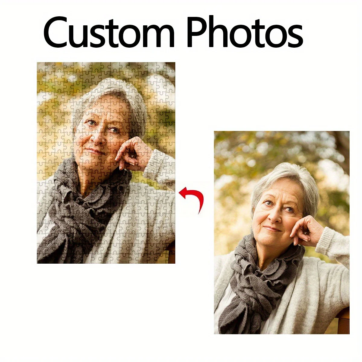 Customizable 1000-Piece Jigsaw Puzzle - Personalized Puzzle with Uploaded Photos - Family Puzzle Game to Enhance Relationships - Suitable for Christmas - Wedding - Birthday - Advanced Level - Mixed Colors - Christmas - Halloween Gift - Customizable Puzzle - Durable Structure - Puzzle - Cute Puzzle - Activity - Holiday Gift - Customized Souvenir - Reusable - Commemorative Gift - Suitable for Adults