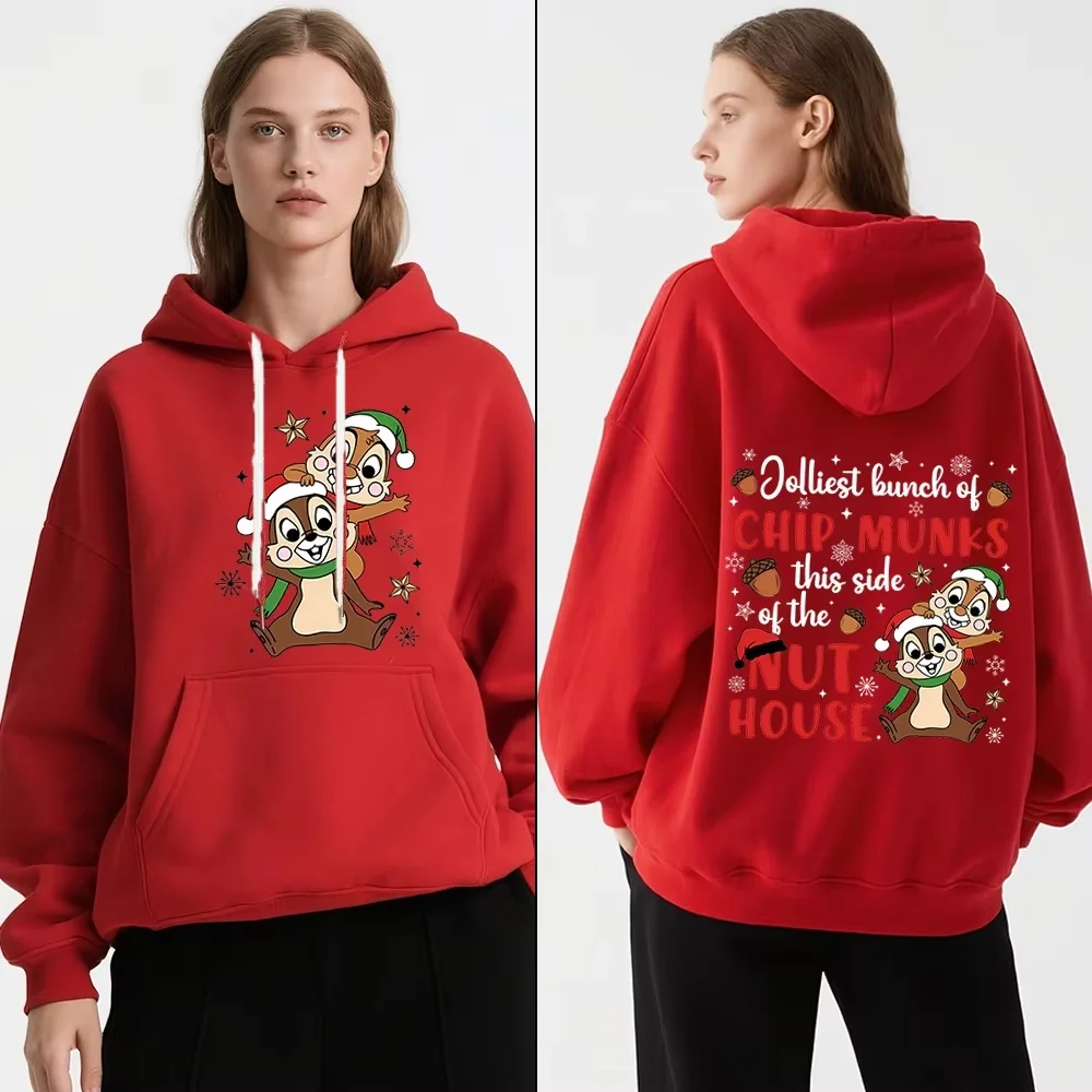 رقاقة N Dale عيد الميلاد Joyful Nut House طباعة الكبار هوديي المرأة دافئ اصطف الشتاء الدافئة البلوز ملابس خارجية غير رسمية #3