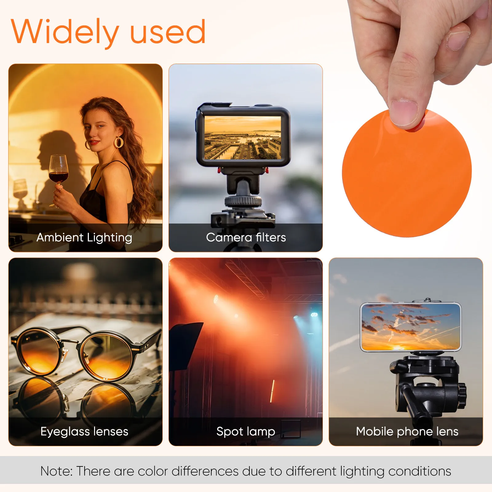 10Pcs Colorful Sunset Atmosphere Light Dazzle Films 66Mm Photo Color Correction Sheets for LED Flashlight Strobe Lighting