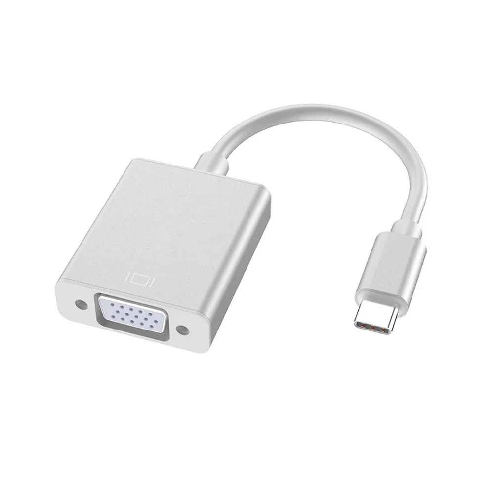 Kabel adapter USB-C na VGA USB 3.1 Typ C żeński konwerter VGA do laptopa, odwracany, Plug & Play, z możliwością wymiany podczas pracy