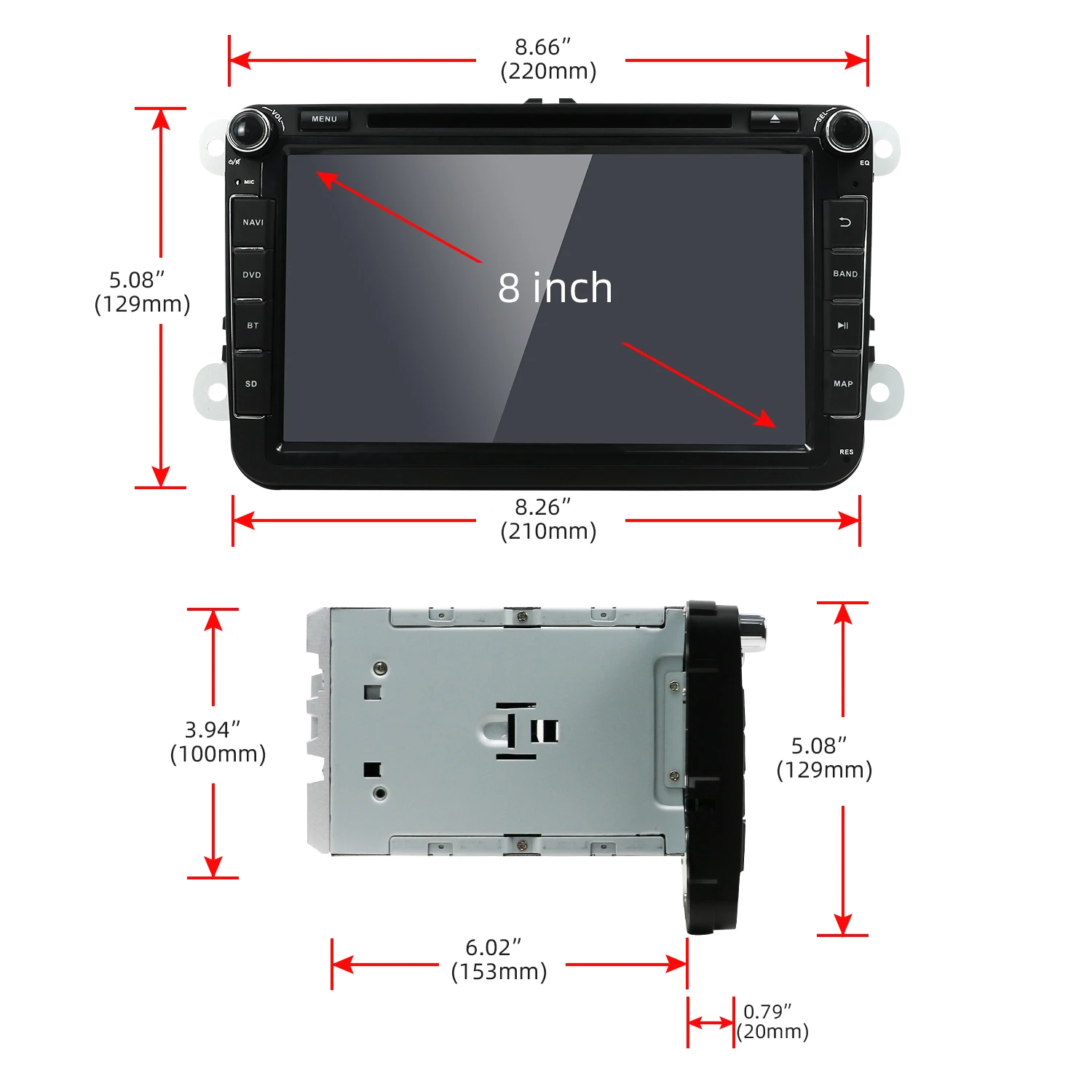 Car Radio Multimedia Player For VW Volkswagen Passat B7 B6 Golf Touran Polo Tiguan Jetta 2 din Android 14 Carplay DVD Carplay