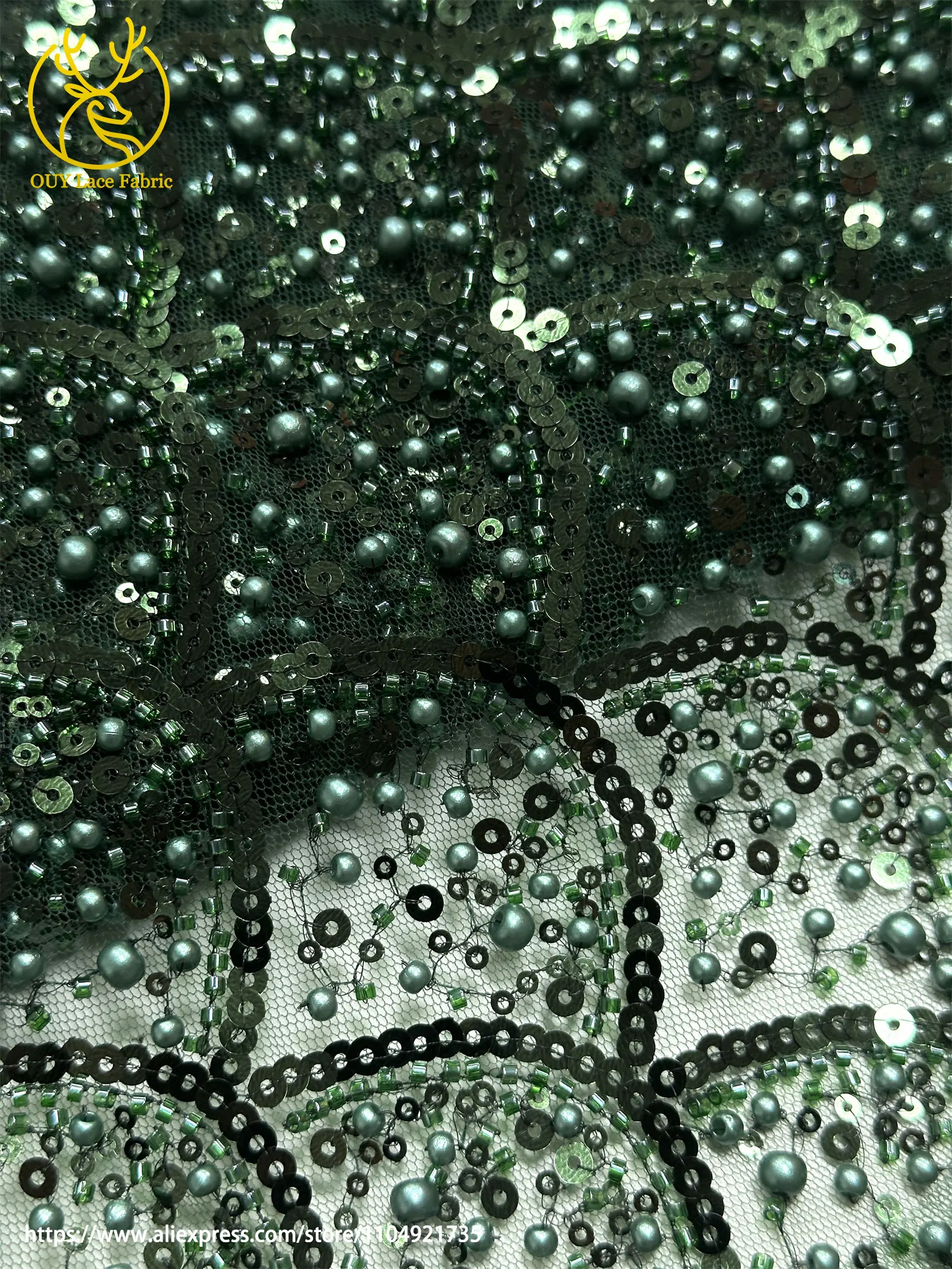 Burgunderroter afrikanischer Perlenstickerei-Mesh-Spitzenstoff, eleganter nigerianischer französischer Pailletten-Tüll-Spitzenstoff für Frauen, Partykleider – Detail 25