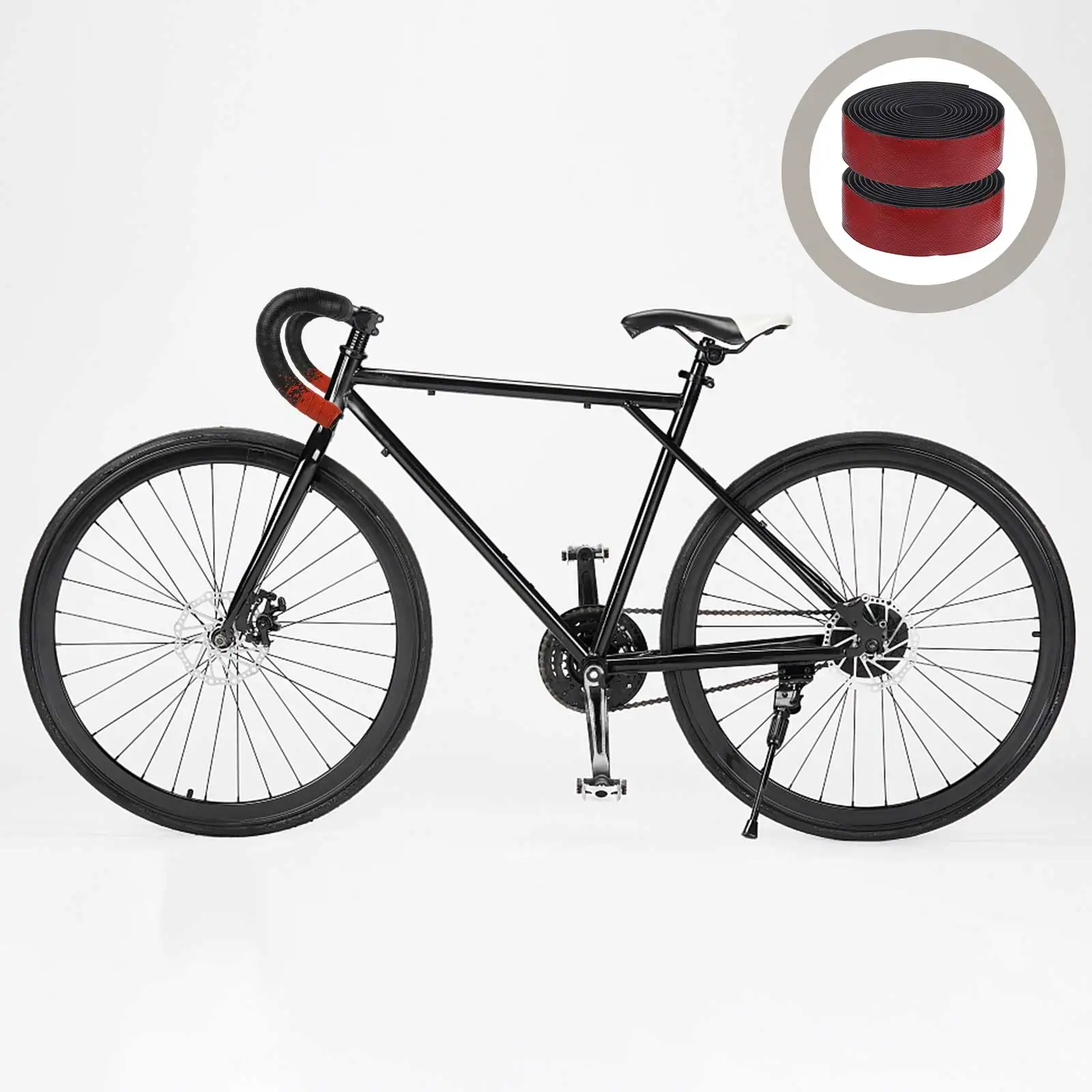 

1Pair Cycling Handlebar Tape Breathable Lightweight Non-Slip PU Eva Material Bike Handle Belt Wrap Road Bike Grip Tape Red