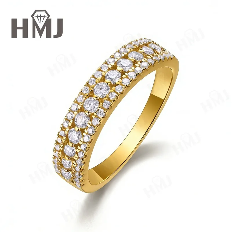 

D Color Moissanite Ring S925 Silver Timeless Style Wedding Bands Women's Rings Party Classic Fashion Jewelry Anniversary Gift