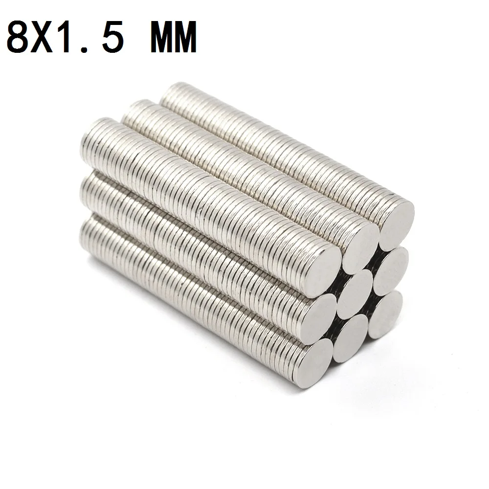 

10-1000Pcs 8x1.5 Neodymium Magnet 8mm x 1.5mm N35 NdFeB Round Super Powerful Strong Permanent Magnetic imanes Disc 8*1.5