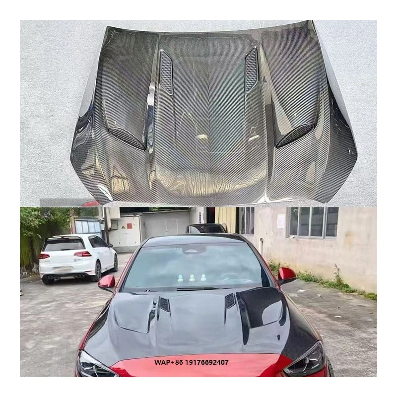 

For C-Class W206 Dry Carbon Fiber Engine Hood New Exhaust Bolt-On Modification