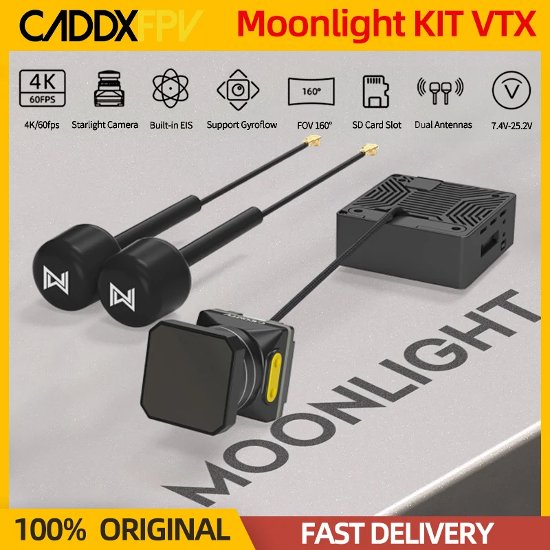 CADDX Avatar Moonlight KIT HD VTX 4K kamera wbudowana EIS obsługuje wiatrakowiec FOV 160 ° dla RC FPV Freestyle Drone Quadcopter samolot