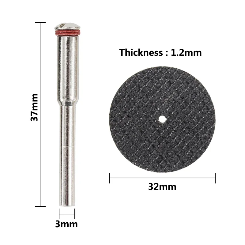 11/26Pcs Set Metal Cutting Disc 32mm For Dremel Grinder Rotary Tool Circular Saw Blade With 3mm Mandrels Resin Abrasive Disc