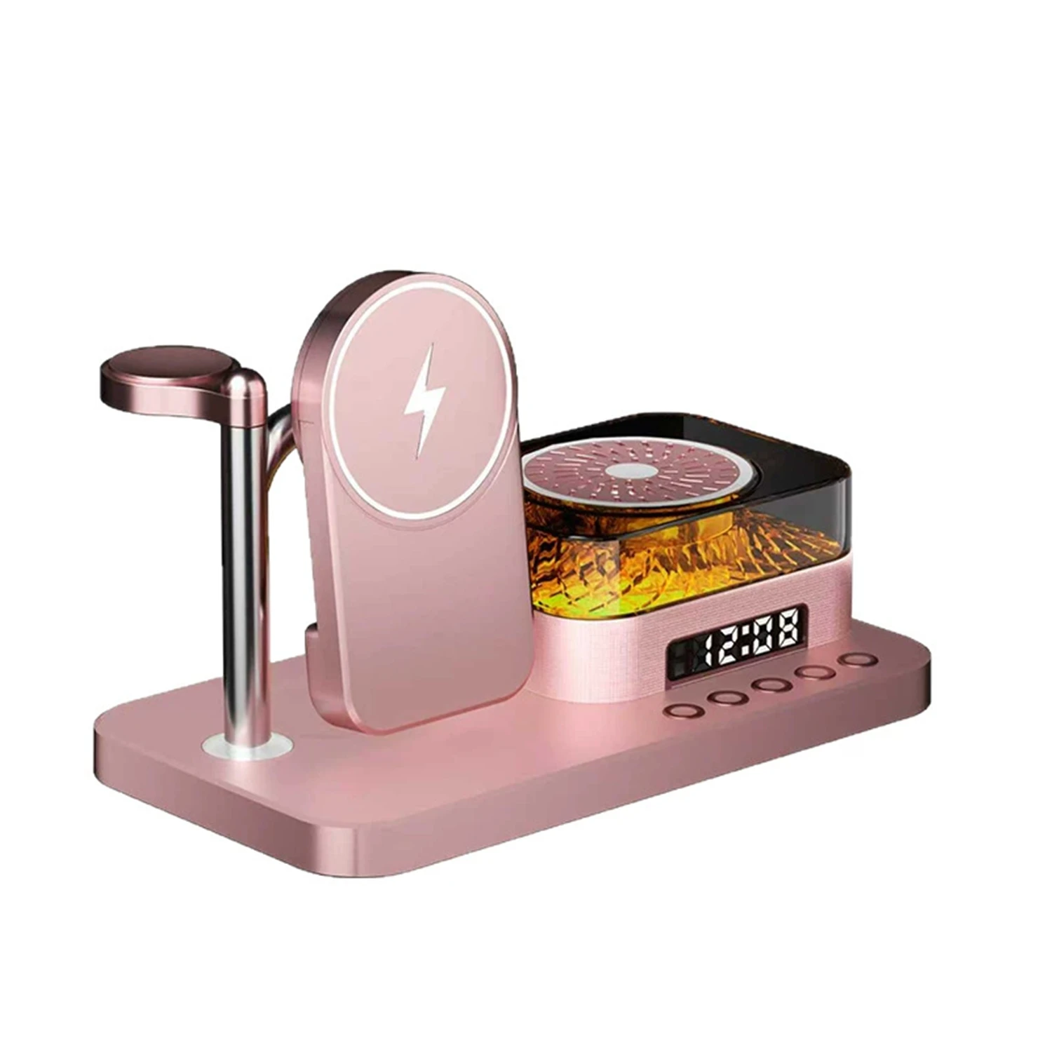 6-in-1 Multi-Function Wireless Charging Stand Wireless Charging with Sound Activation for Multiple Devices Compatible with iOS
