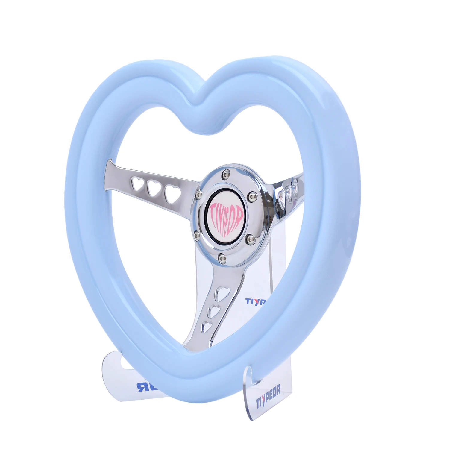 TIYPEOR Universal Heart Racing Steering Wheel New Cardioid Design ABS 320mm Tiffany Blue Dish JDM Sport Steering Wheels