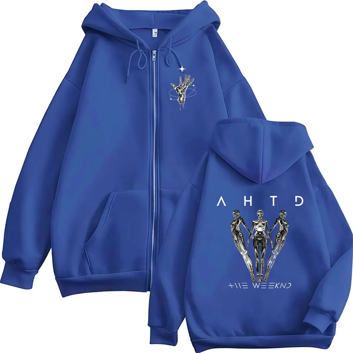 The Weeknd After Hours Til Dawn Tour 2026 Reißverschluss-Hoodie für Herren und Damen, Fleece, modisch, Retro, langärmelig, übergroße Mäntel, Sweatshirt – Detail 6