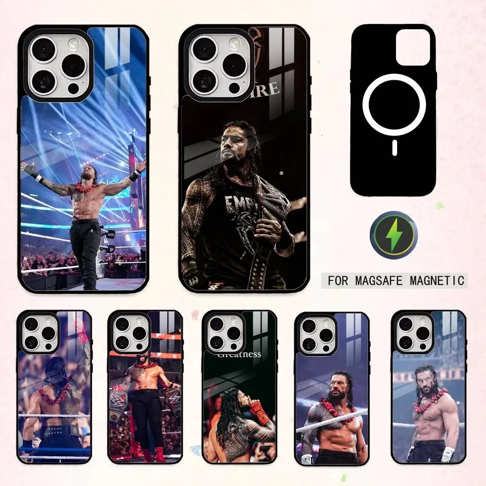 

R-RomanS Big Dog R-Reigns Phone Case For iPhone17,16,15,14,13,12,11 Plus,Pro Max Magnetic For Magsafe Wireless Charging