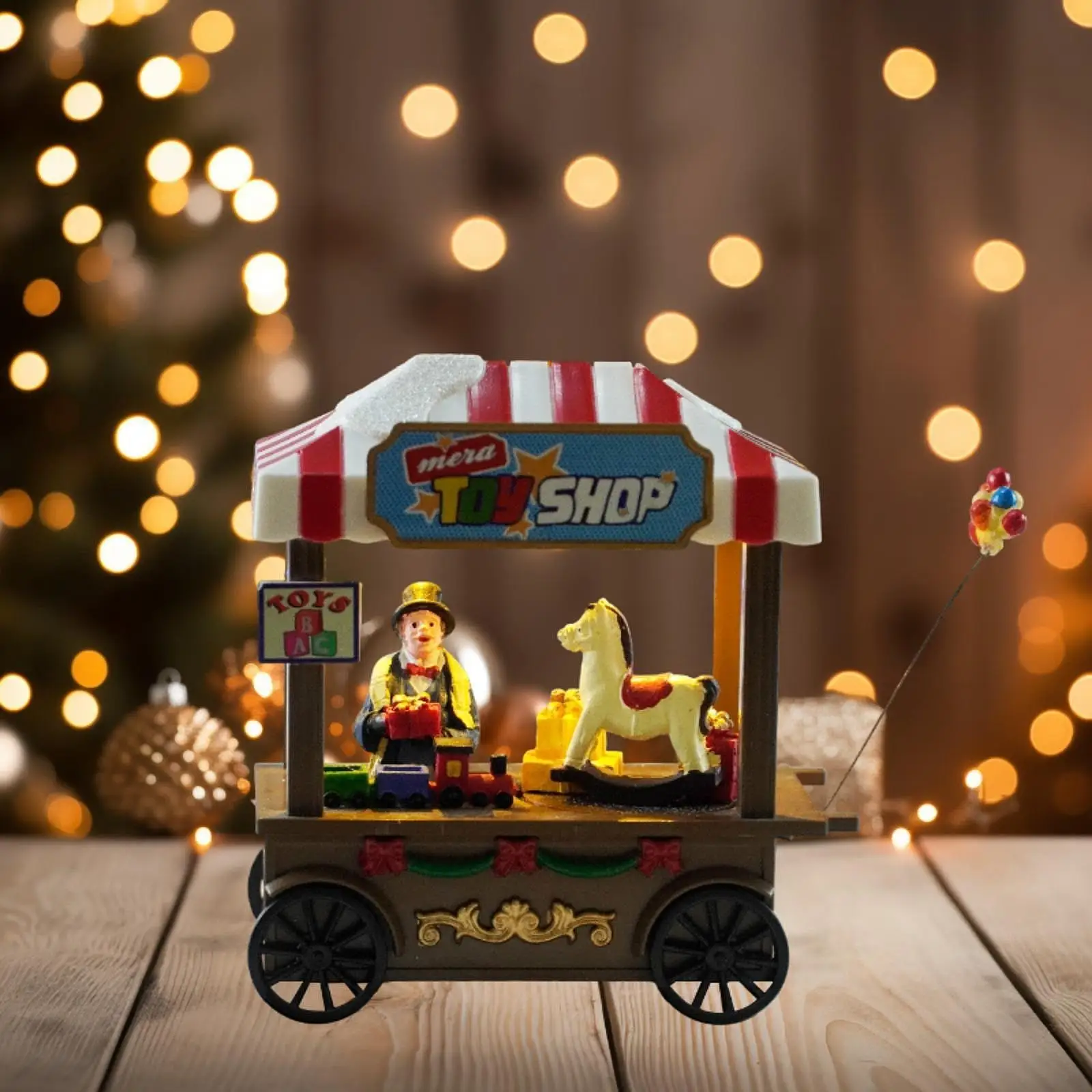 مشهد عيد الميلاد مشهد بيت الثلج الديكور متوهجة مصغرة الراتنج زخرفة لعبة متجر