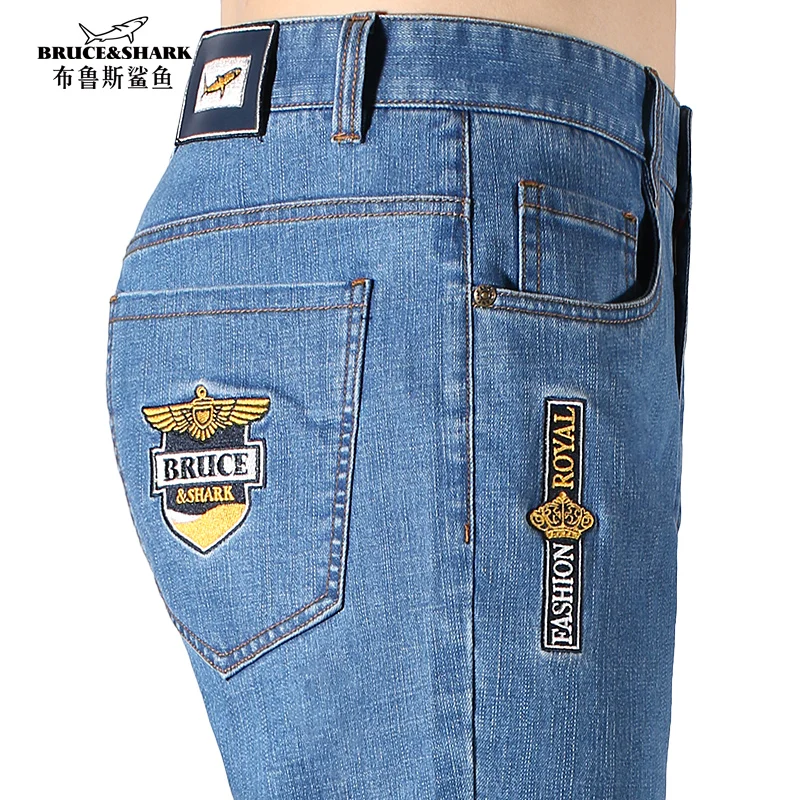 New Men\'s Jeans Winter Wear Thickened Bruce&Shark Men trousers Fashion Casual Straight Leg Loose Style Male Jeans Big Size 42