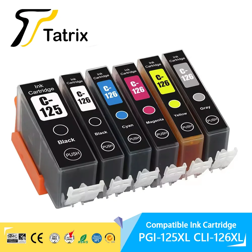

PGI-125 CLI-126 125 126 PGI125 CLI126 Премиум-совместимый цветной струйный картридж для принтера Canon PIXMA MG6110/MG6210