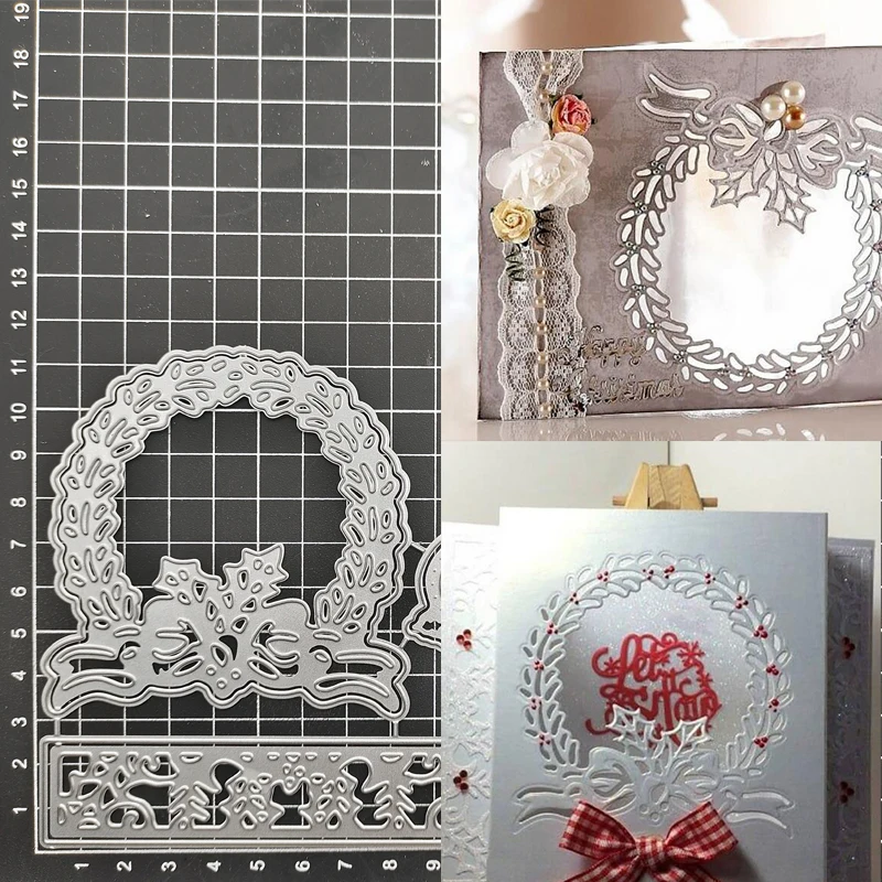 

Christmas Wreath Metal Cutting Dies Stencil Scrapbook Album Stamp Paper Card Embossing Decor Craft Knife Mould