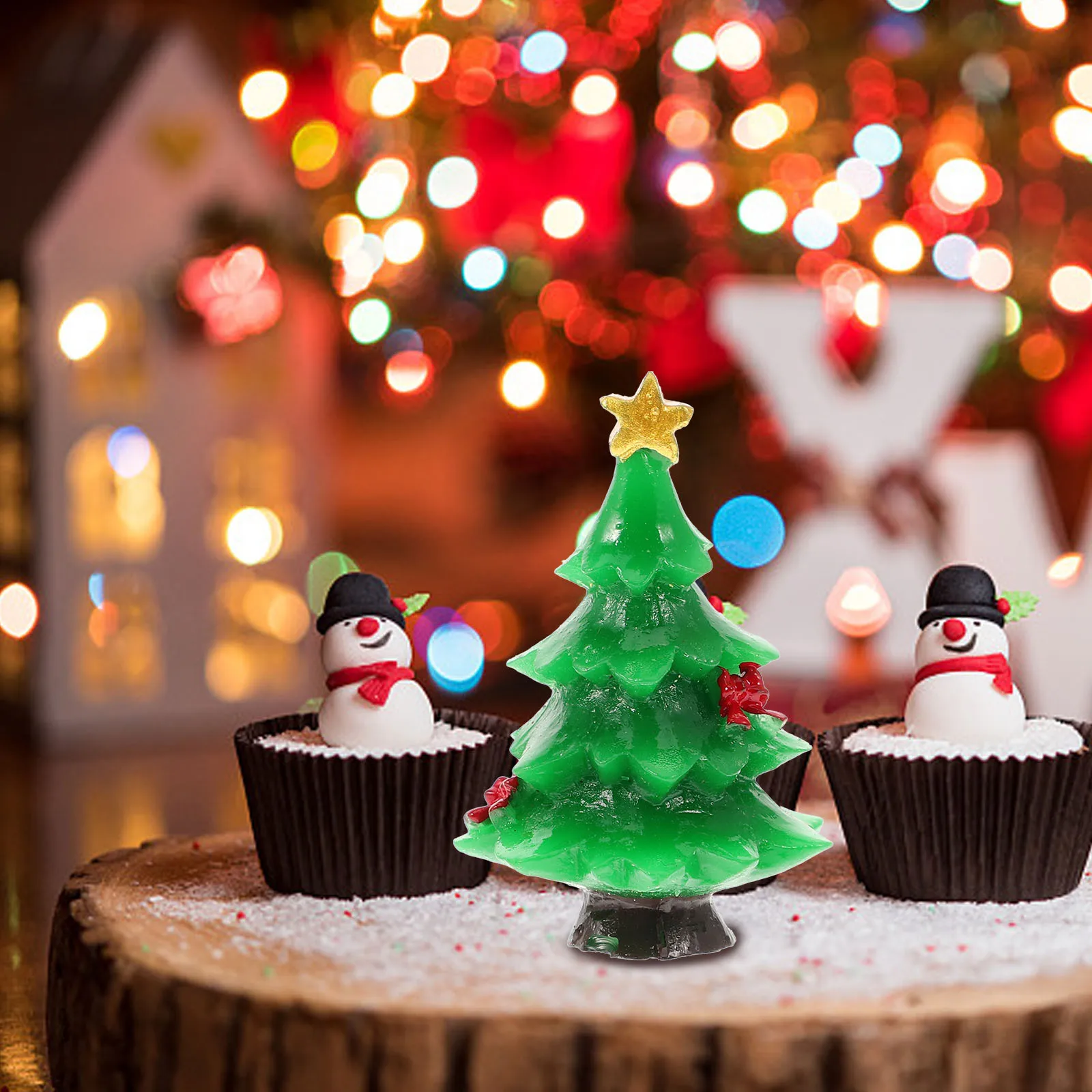 

30Pcs Resin Christmas Decor Miniature Tree for Micro Landscape DIY Project Festive Home Garden Accessory Realistic Shape Design