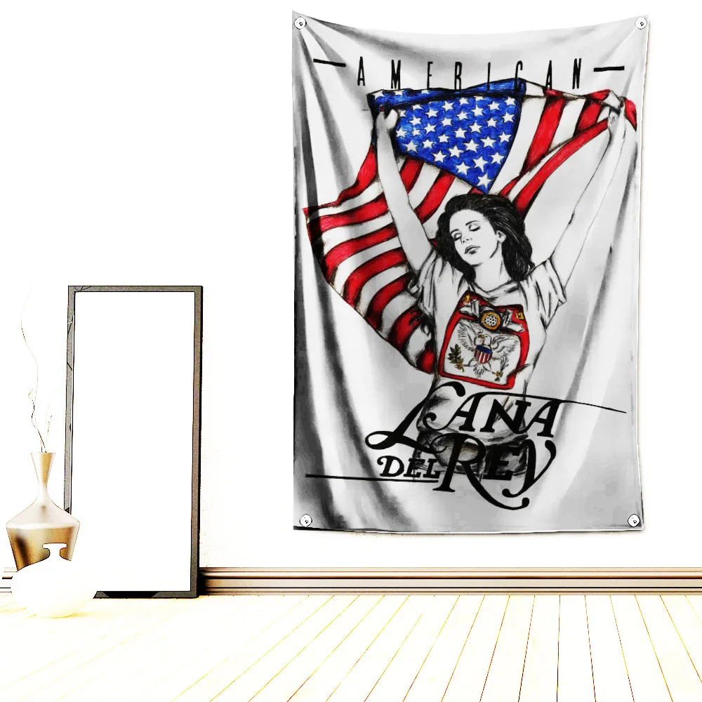 90x150cm American singer Lana Del Rey Flag arazzo, decorazione della parete, stanza estetica, arazzo Art déco dormitorio Banner