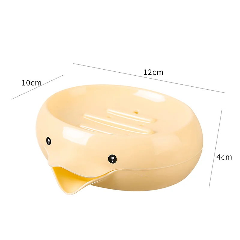 Lamgool Soap Box Cute Duck Shape Soap Dish Self Draining Soap Holder Soap Rack For Shower Bathroom Kitchen Plastic Tray Holder ﻿