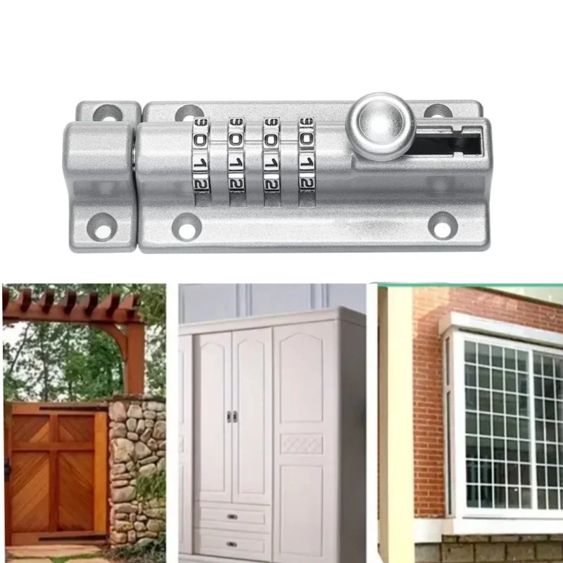 Password Lock Bolt Metal Door Latch Anti-theft Combination Digital Lock Outdoor Home Wooden Door Hardware Home Lock Buckle