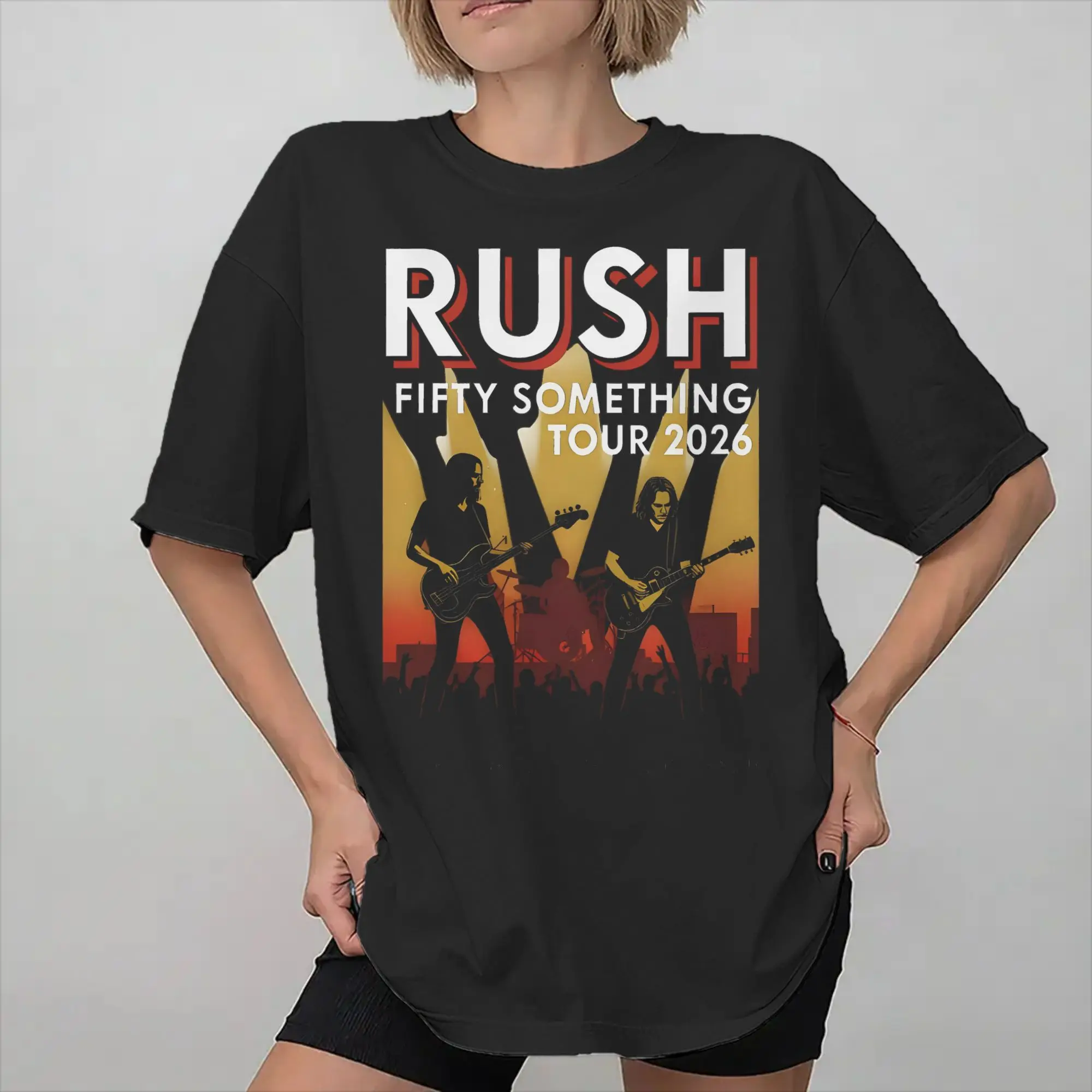 Men Women Fashion Rush Band Fifty Something Tour 2026 T Shirt Tee Pure Cotton  T-shirts Clothing
