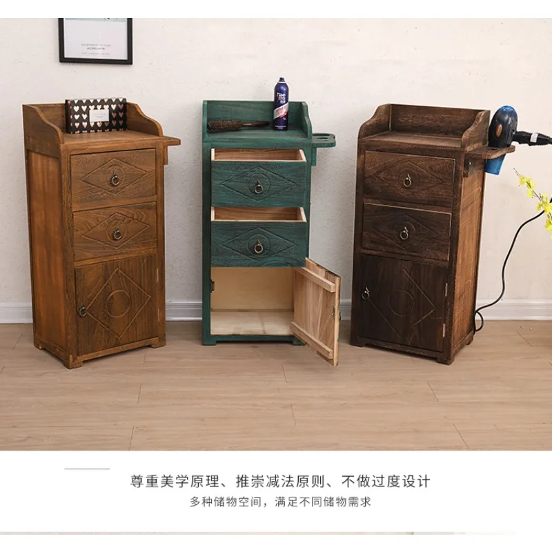 

Solid wood barbershop tool cabinet hairdresser tool table drawer salon cabinet beauty salon multifunctional storage cabinet