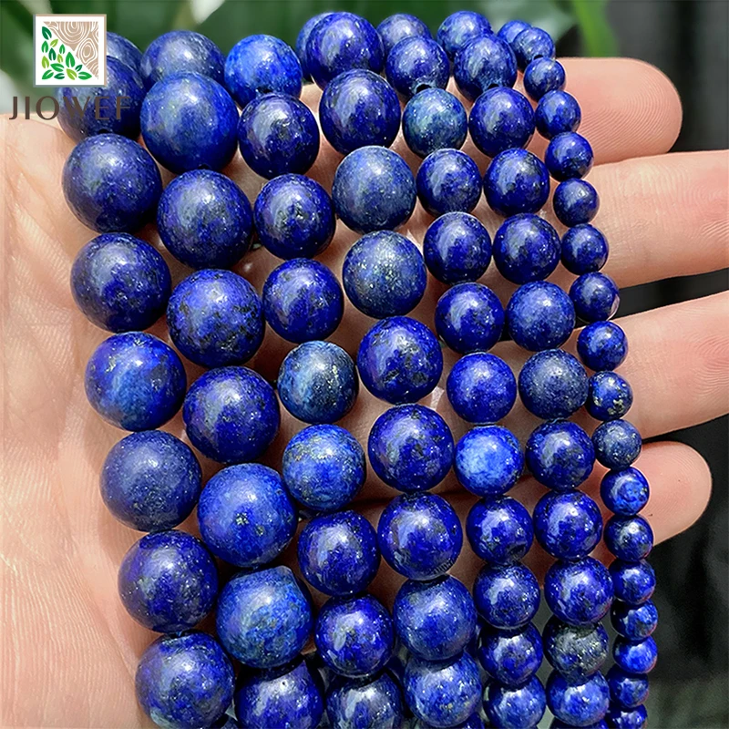 

Smooth Natural Stone Lapis Lazuli Spacer Round Beads for Jewelry Making DIY Fashion Bracelet Earrings 15"Strand 4/6/8/10/12/14mm