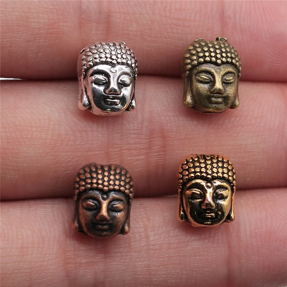 10pcs 11x9x7mm Alloy Charm Buddha's head small hole beads Finding