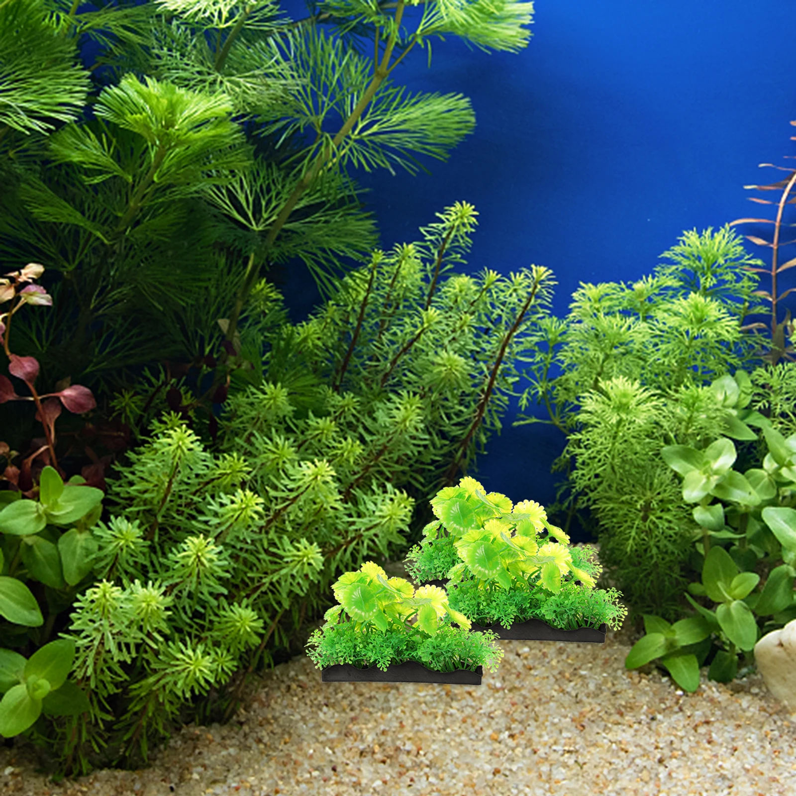 

3 Pcs Plastic Flower and Grass Decoration Faux Plant Artificial Fish Tank Plants Aquarium Decorations Foreground Accessories
