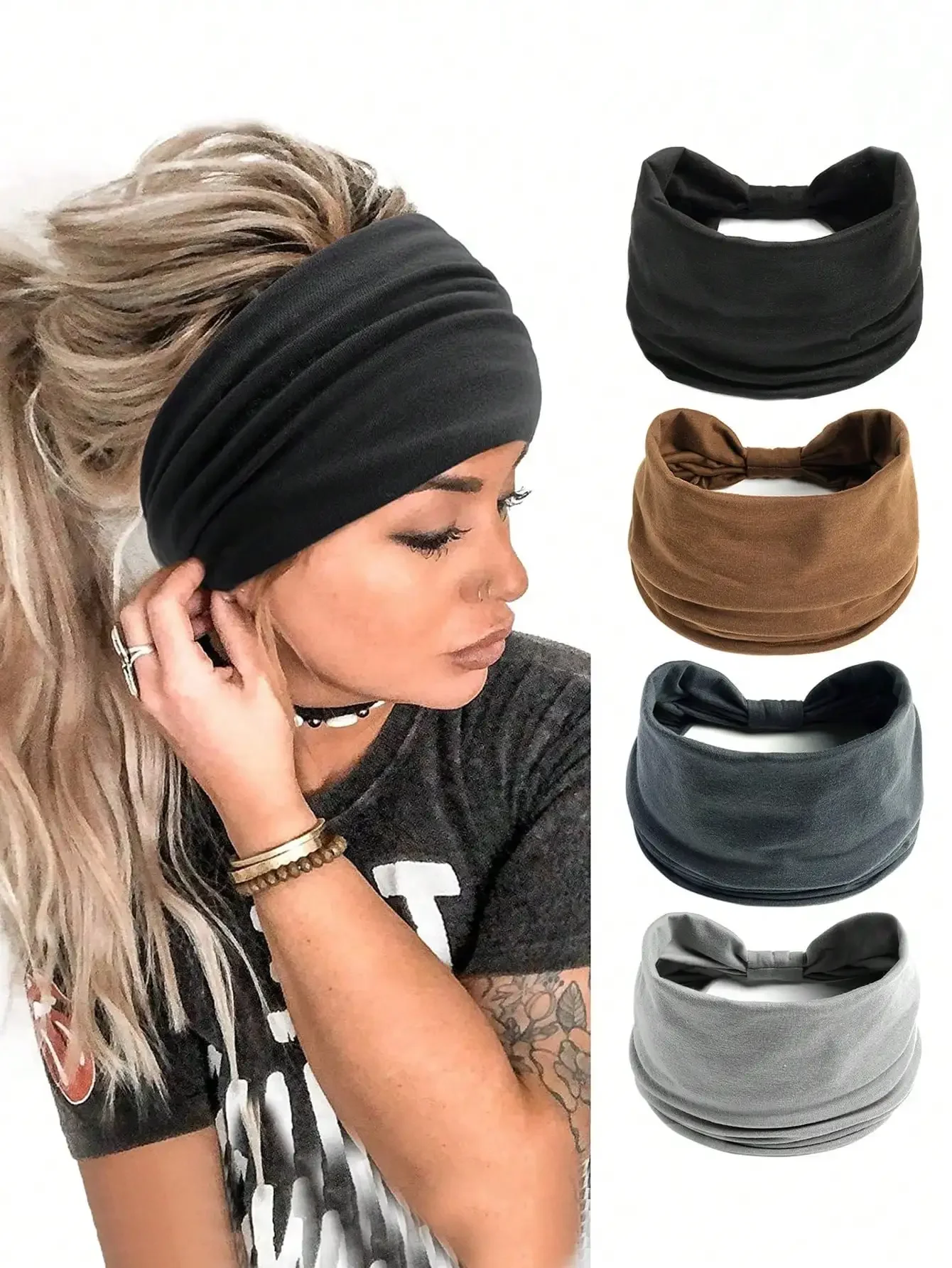 

Wide Elastic Bow Headband For Women Fashion Hair Accessory