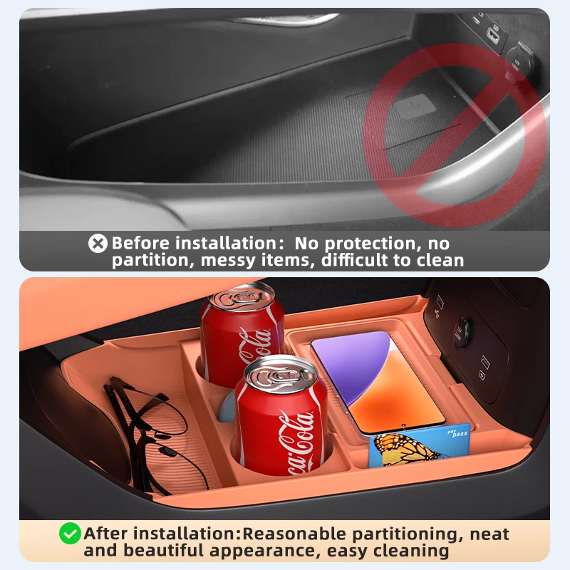 2026 For DEEPAL S07 Silicone Center Console Below Storage Box Central Control Organizer Mat Car Interior