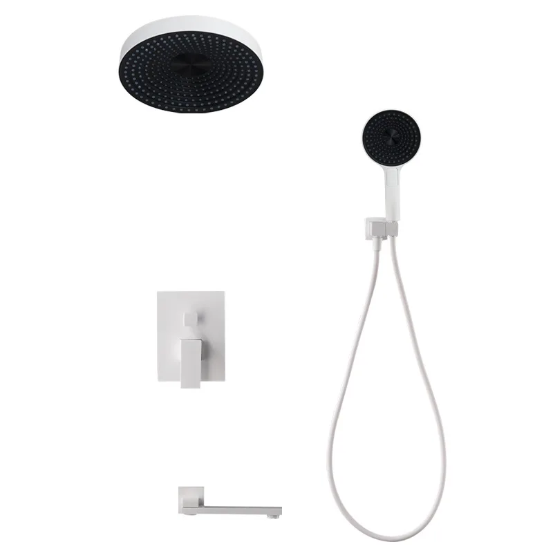 

All-copper hot melt concealed shower set, gun ash embedded hot and cold mixing valve, bathroom shower AL2314