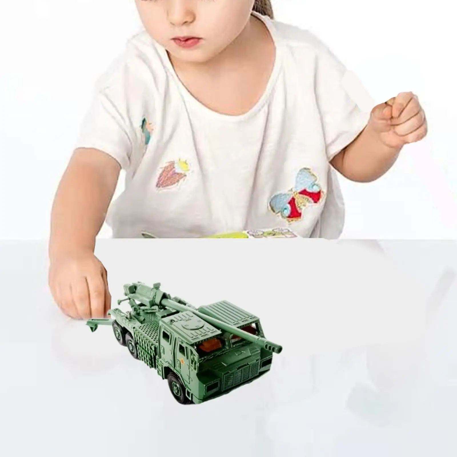 مجموعة نماذج دبابة 4D بمقياس 1/72 عربة يدوية للأطفال تذكار للأطفال باللون الأخضر #5