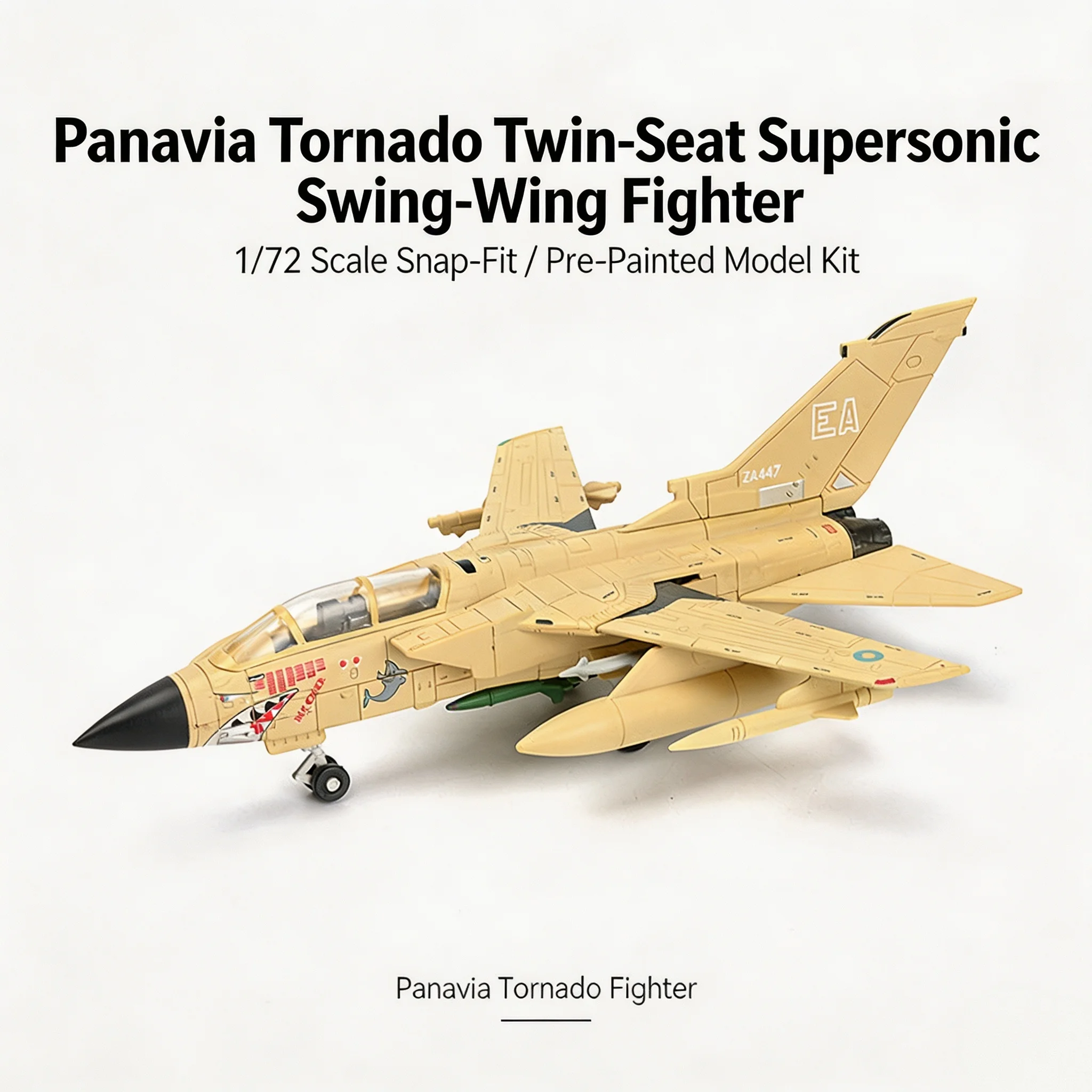 1/72 Tornado Multirole Fighter Model No Glue Pre-colored Assembly Building Blocks Military Plane Toy