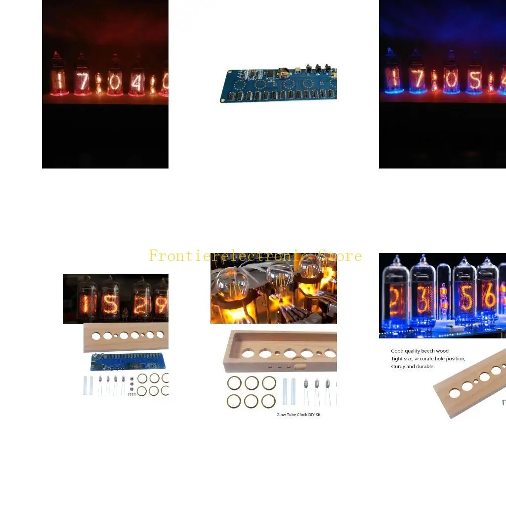 

G8DB DIY Электронные трубчатые часы DIY с корпусом из бука и минимальной погрешностью отображения времени для творческих и