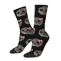 Coquette Sad Hamster Meme Stockings Design Funny Socks Winter Anti-Slip Socks Adults Men Climbing Breathable Socks