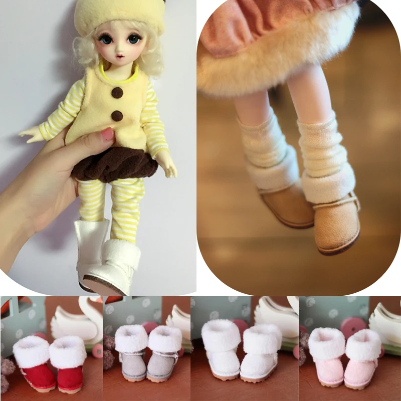 

D04-A134 children handmade toy 1/6 1/4 1/3 1/8 OB24 IMDA2.6 Doll BJD/SD doll Accessories cuffed snow boots 1pcs